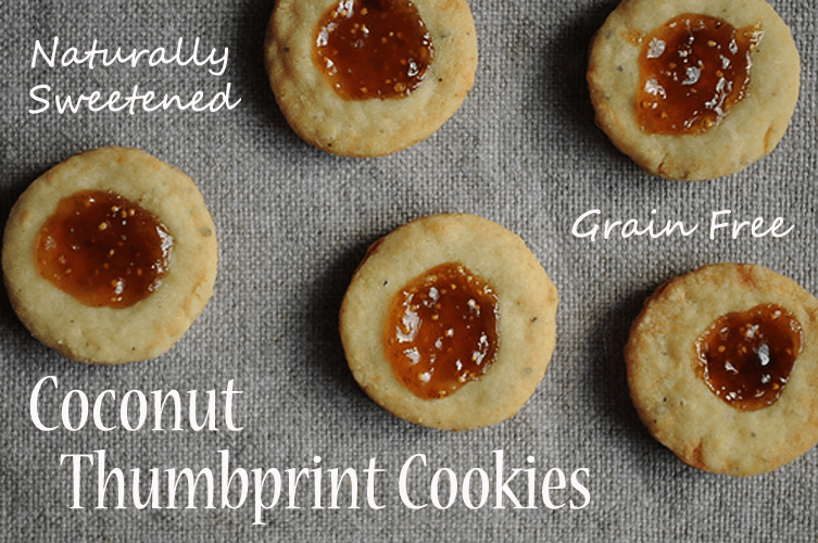 jam thumbprint cookies, grain free - The Herbal Spoon