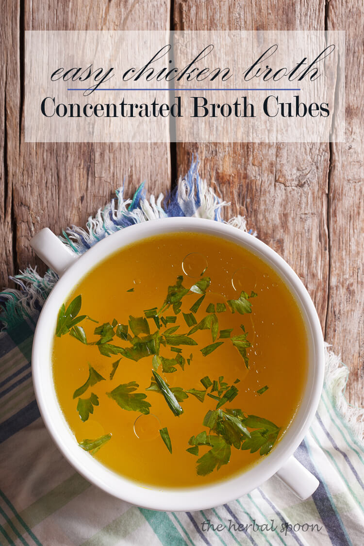 How to make the easiest chicken broth plus concentrated broth cubes - The Herbal Spoon