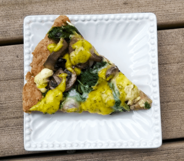 Breakfast pizza with hollandaise sauce - The Herbal Spoon
