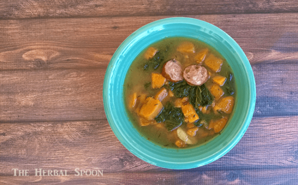 hearty sausage kale soup: The Herbal Spoon