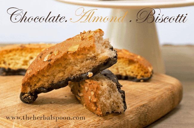 Chocolate almond biscotti, gluten and dairy free - The Herbal Spoon