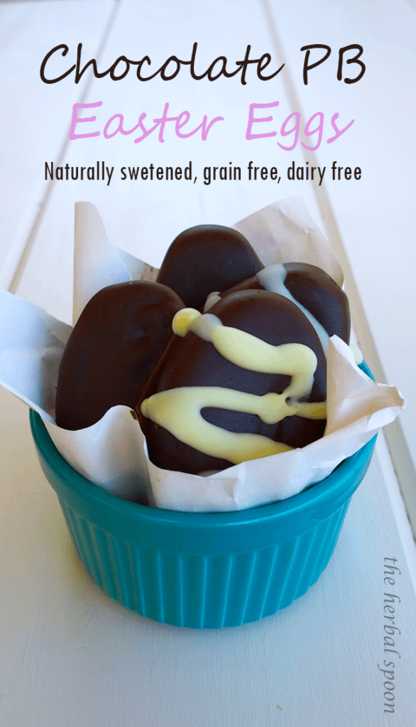 Healthy chocolate peanut butter eggs - like Reese's - Grain free, Dairy free, Naturally sweetened