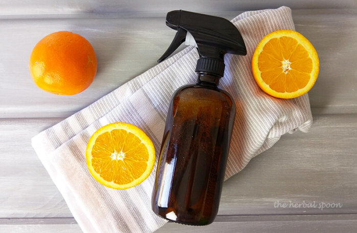 Natural homemade orange eucalyptus disinfectant spray - like Lysol but better! - The Herbal Spoon