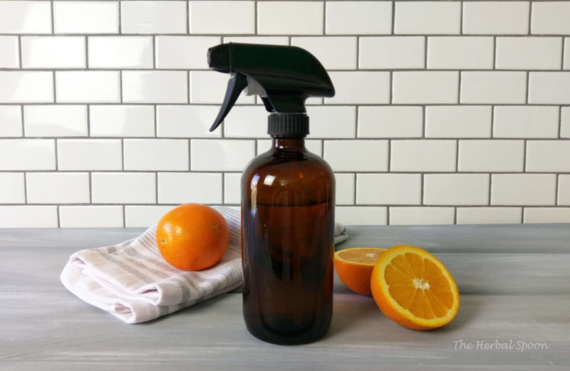Natural homemade orange eucalyptus disinfectant spray - like Lysol but better! - The Herbal Spoon