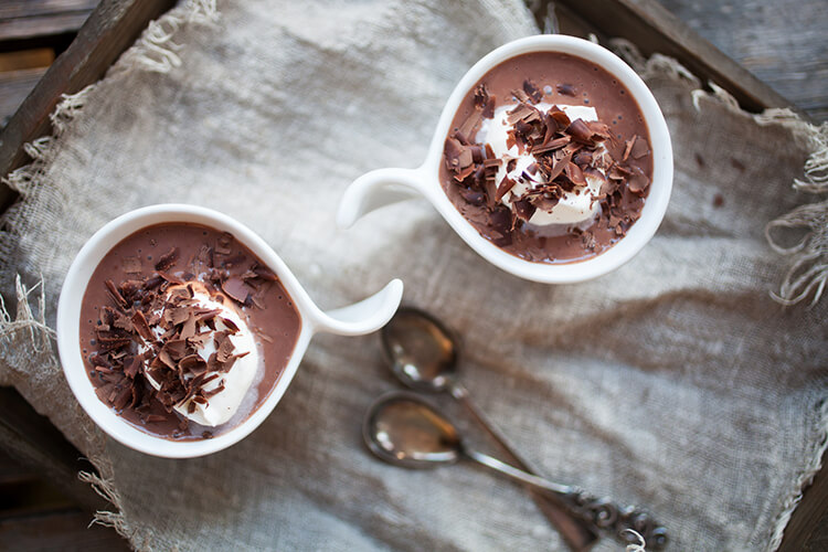 Chocolate Pots de Creme - Hot Chocolate Pots de Créme & Marshmallow