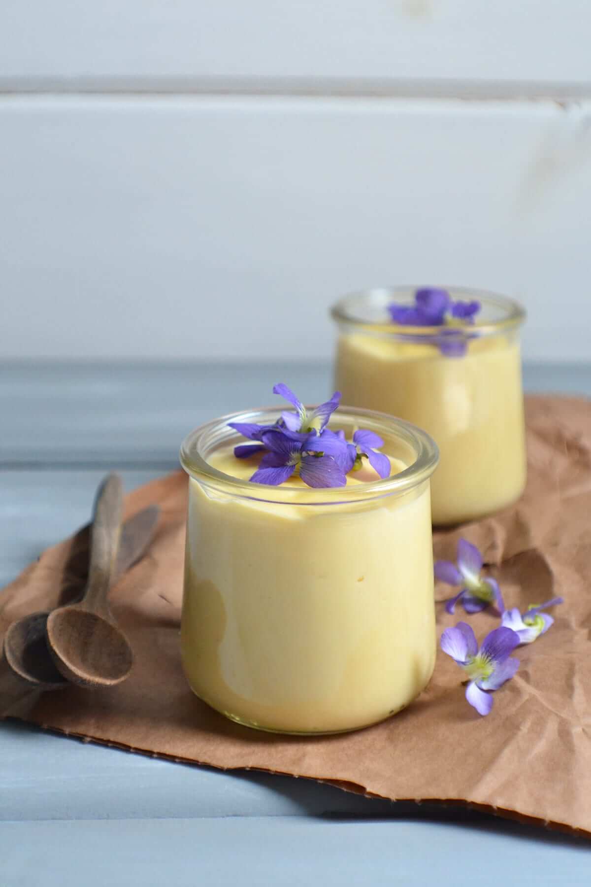 How to make floral infused violet pudding - The Herbal Spoon