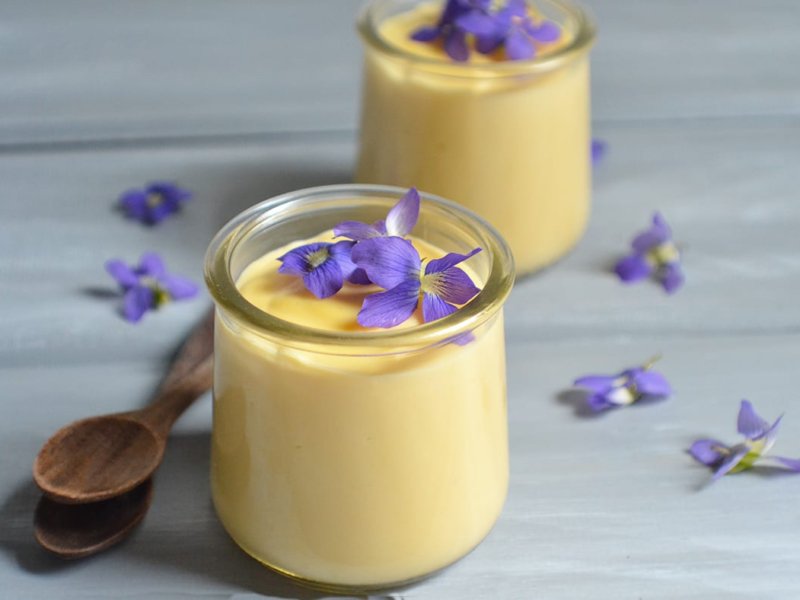 violet infused pudding - The Herbal Spoon
